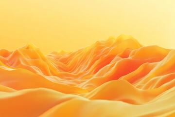 Poster - Abstract Orange Landscape - Fluid Hills and Dales in a warm gradient background