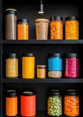 Poster - Minimalist Kitchen Organization Color-Coded Pantry Storage Solutions for Modern Culinary Efficiency and Aesthetic Meal Prep Inspiration