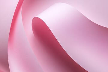 Poster - Abstract pink paper forms a gentle and elegant curved surface playing with light
