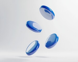 Poster - Immersive UX Design Floating Blue Interactive Rating Buttons - Minimalist Digital Feedback Innovation for Next-Gen User Experience Interfaces
