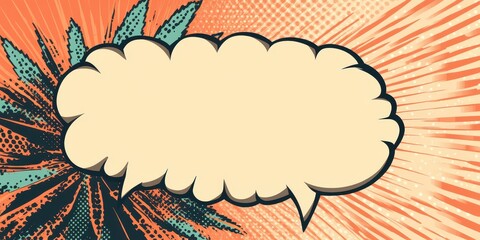 Fototapete - Vibrant Comic Style Background with Empty Speech Bubble for Creative Projects and Artworks