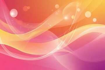 Poster - Abstract background featuring flowing lines and shapes in shades of pink orange and yellow