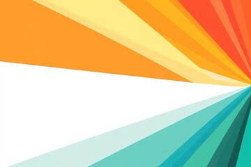Poster - Abstract burst of warm and cool colors converging to a point creating a dynamic visual