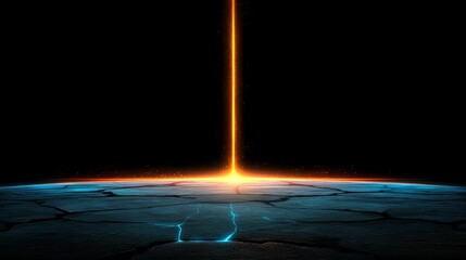 Aufkleber - Black and orange sky with a bright orange light. The sky is dark and the light is bright and glowing