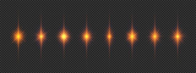 Wall Mural - set of orange light effects of lens flares
