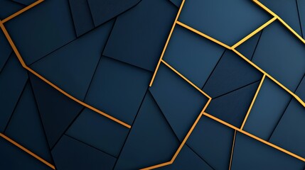 Poster - Blue and gold abstract background with a lot of squares. The squares are of different sizes and are arranged in a way that creates a sense of depth and texture