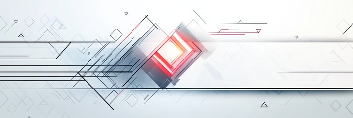 Poster - Futuristic abstract technology background with geometric shapes and dynamic lines