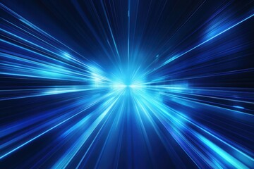 Poster - Graphic layout for advertising featuring dynamic blue rays and light effects