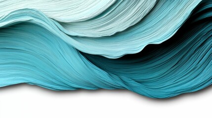 Fototapete - Blue wave with white and blue stripes. The blue wave is very long and has a lot of detail