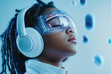 Poster - Young Scientist in Lab Using Virtual Reality for Medical Innovation and Research Concepts