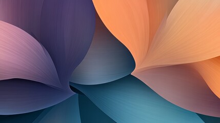 Fototapete - Colorful abstract painting of flowers with a blue and orange background. The flowers are arranged in a way that creates a sense of movement and depth. The overall mood of the painting is vibrant
