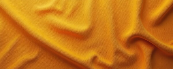 Aufkleber - Closeup shot of dark orange textile texture. Abstract velvet yellow seamless fabric background. Material is soft with light canvas. Luxury crumpled surface, wavy pattern. Ideal for upholstery mockup.