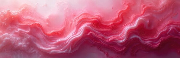 Poster - Creative photorealistic pink slime texture. Abstract bright AI generated surface background with vibrant pink pattern. Decorative screen wallpaper, screensaver with gelatinous viscous blob, sticky