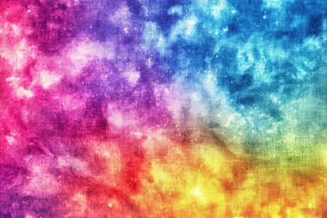 Poster - Abstract multi-colored fabric texture with a cosmic galaxy effect. A close-up of vibrant dyed textile art featuring an ethereal, dreamy atmosphere.