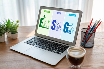 Poster - esg environmental social governance policy for modish business to set a standard to achieve high esg