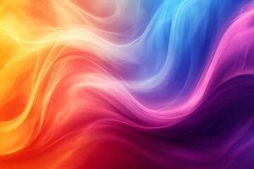 Aufkleber - Colorful abstract waves flowing seamlessly in spectrum of vibrant hues