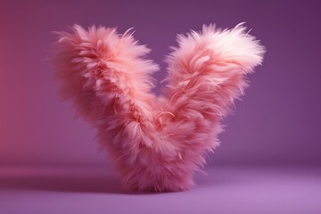 Poster - Vibrant Fluffy Letter V With Gradient Tones for Creative Designs and Branding Generative AI