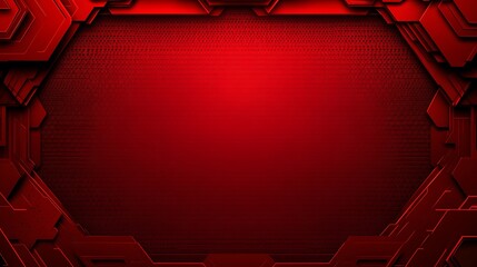 Leinwandbilder - Red futuristic abstract background with metallic frame and textured core