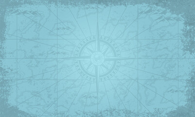 Vintage style map with compass rose design