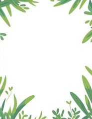 Poster - The concept of a simple decorative frame is represented by a green squiggly line border
