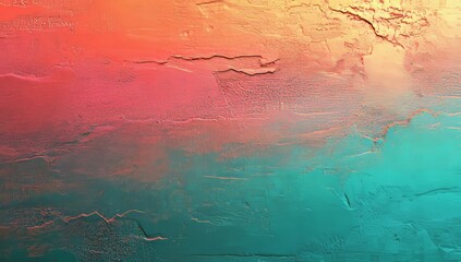 Poster - Design for a poster banner landing page backdrop featuring a teal, orange, and black color gradient background with a grainy texture effect