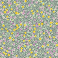 Poster - A vibrant multicolor backdrop featuring a contemporary texture of circles, accompanied by a splash effect banner and a glittering silver dot abstract illustration, complete with blurred rain droplets
