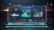 © MdRazaul - Futuristic data analytics dashboard with stock market charts and global data visualization display panel