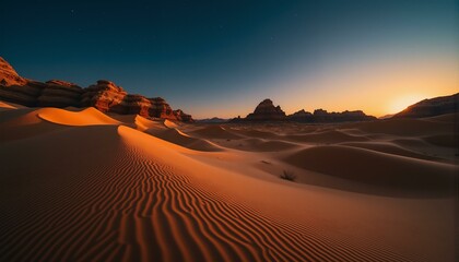 ancient sandstone formations, undulating lines, warm golden light, sandy beige, vibrant orange hues,