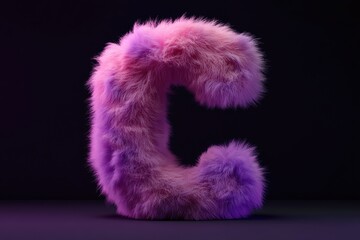 Poster - Fluffy Letter C With Vibrant Gradient and Soft Fur Texture for Creative Design Generative AI