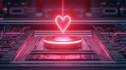 Poster - Futuristic Medical Technology Innovation with Holographic Heart Concept in Digital Environment