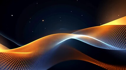 Poster - Dynamic abstract wave design with glowing particles