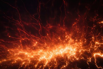 Wall Mural - fiery, glowing energy streams across dark background
