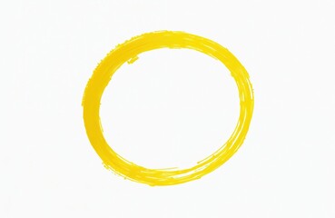 Poster - Hand drawn yellow circle element isolated on white background. Design graphic shape. Doodle drawing scribble art. Round brush stroke frame. Simple and minimalist element.