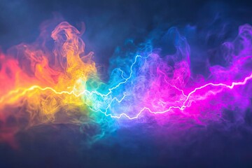 Wall Mural - vibrant, swirling smoke with electric bolts