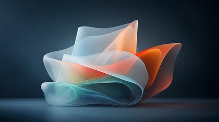 Poster - Abstract, colorful, flowing, 3D shapes, digital art