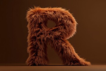 Poster - Fluffy Textured Letter R With Vibrant Gradient for Modern Branding Design Generative AI