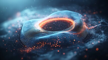 Poster - Abstract digital art of a glowing, energy-filled, swirling vortex