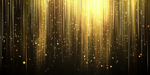 Poster - Golden light beams create a dazzling display against a dark background in a festive celebration setting