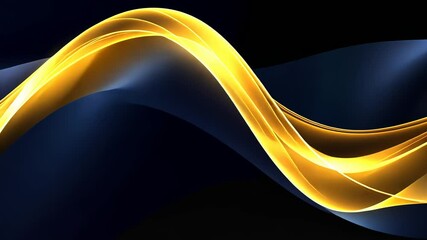 Poster - Dynamic golden waves on a dark background