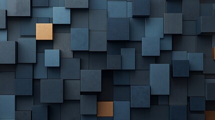 Poster - Abstract geometric pattern of layered, textured squares