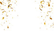 © Kateina - Realistic falling gold confetti and streamers decorative border on transparent background