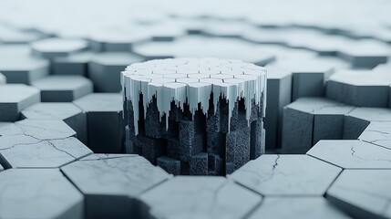 Poster - Abstract icy structure on a hexagonal grid