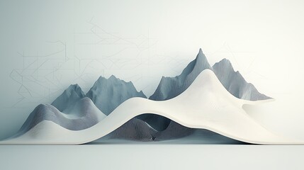 Aufkleber - Abstract mountain range, modern interior design
