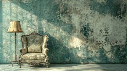 Poster - Vintage room background. 3d rendering