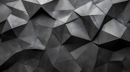 Poster - Abstract Dark Polygon Background Texture with Dramatic Lighting and Geometric Design