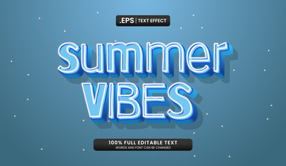 Wall Mural - blue text effect that says summer vibes. suitable for social media posts, digital content, website b