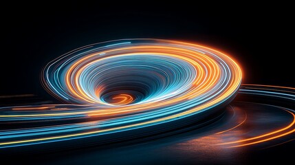 Poster - Abstract swirling vortex of luminous lines