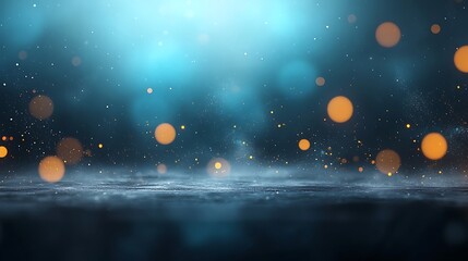 Aufkleber - Abstract, vibrant, ethereal stage background with a dark, misty floor and shimmering, glowing lights
