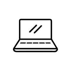 Poster - a minimal illustration of a modern laptop, perfect for design projects or technology-themed concepts. The laptop features a sleek, outlined design