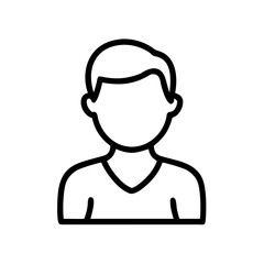Poster - an outline icon of a person, suitable for representing an individual or used in various design contexts. It features clean lines and a minimalist aesthetic.